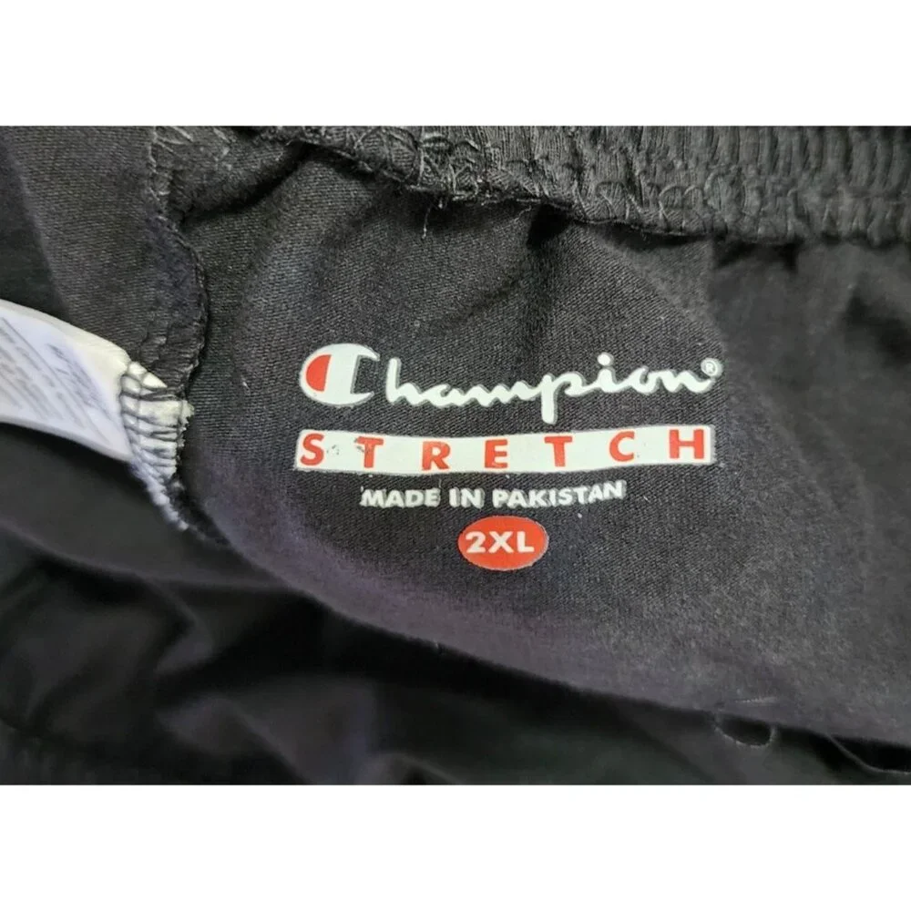 NEW VTG Champion Sport Stretch Black Gym Shorts Size 2XL Cotton Spandex‎ Blend